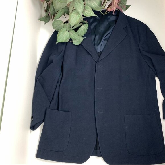 𝅺Hugo Boss Sirrah Tollero Viero Navy Blue Sport Coat size 58 - Picture 2 of 10